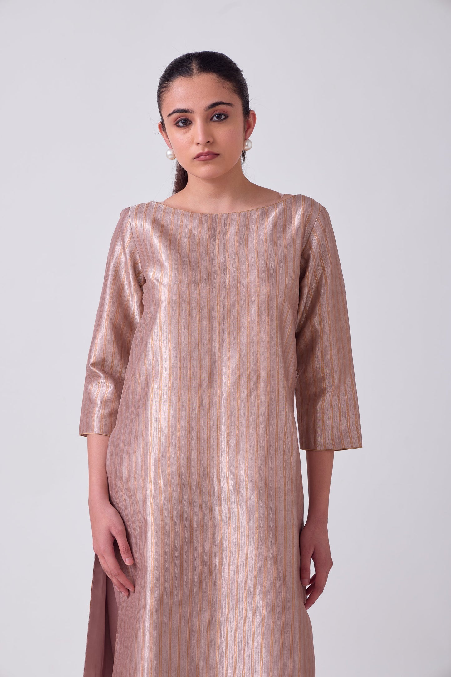 Kurta - Mauve Silk Brocade