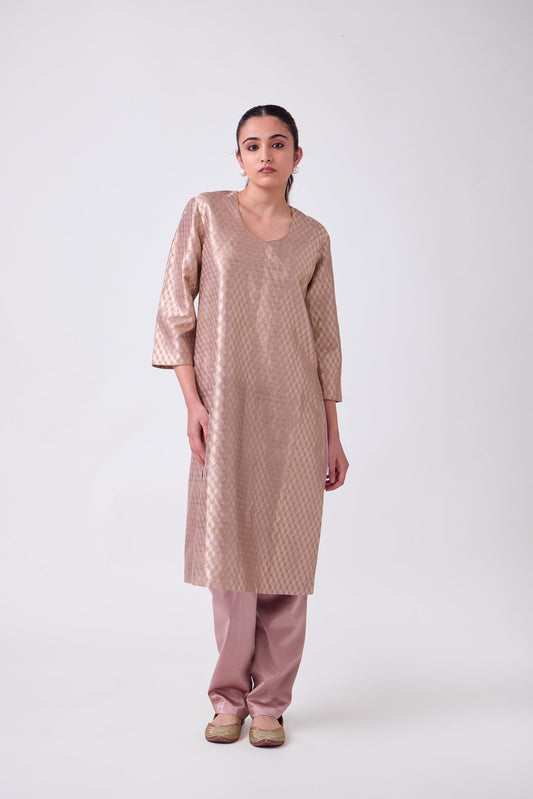 Kurta - Mauve Silk Brocade