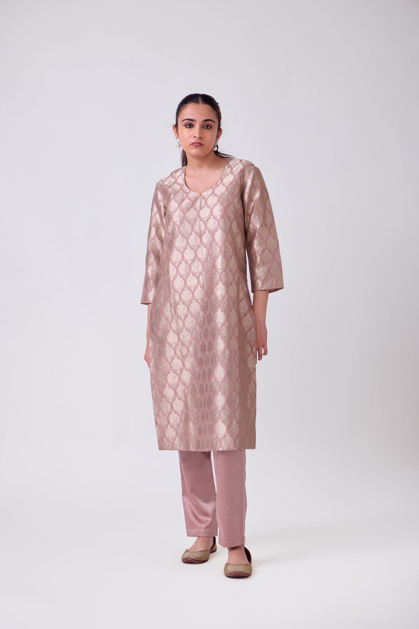 Kurta - Mauve Silk Brocade