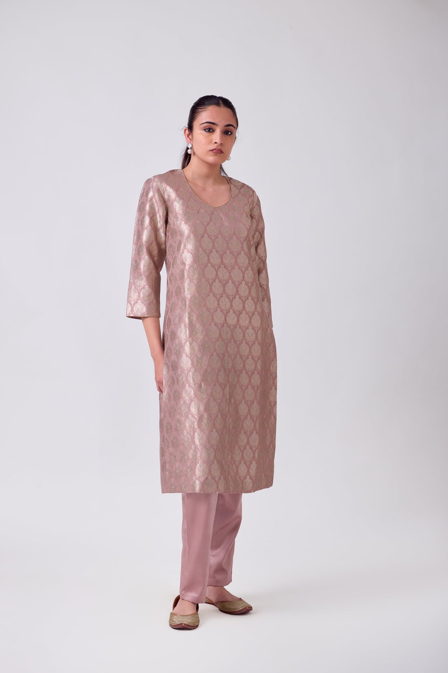 Kurta - Mauve Silk Brocade