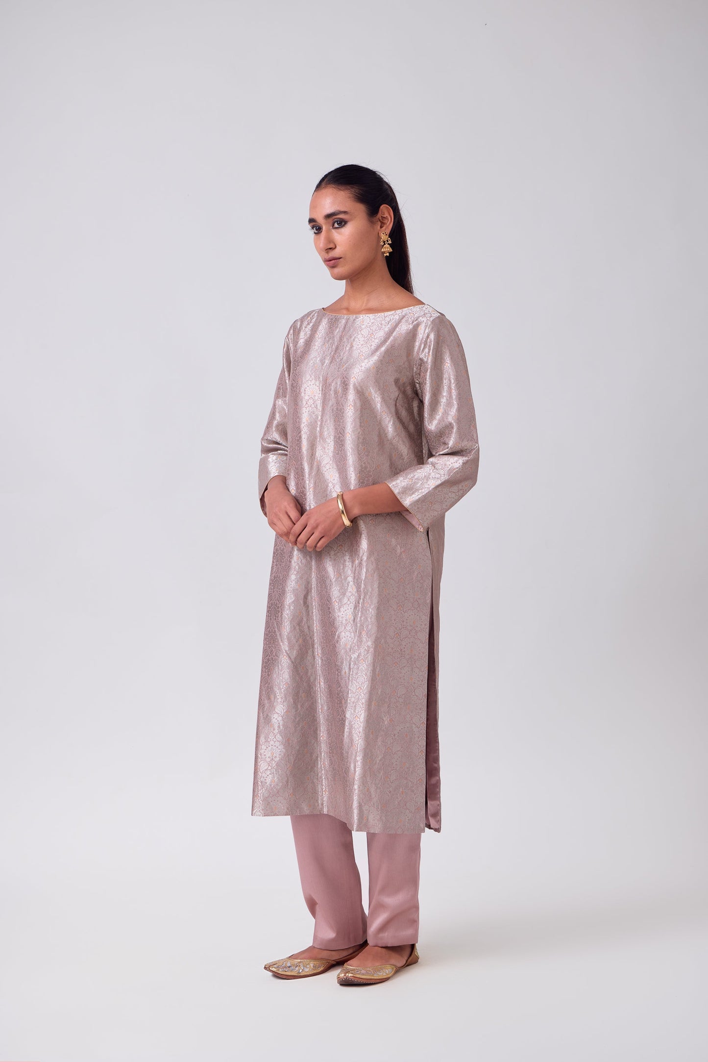 Kurta - Mauve Silk Brocade