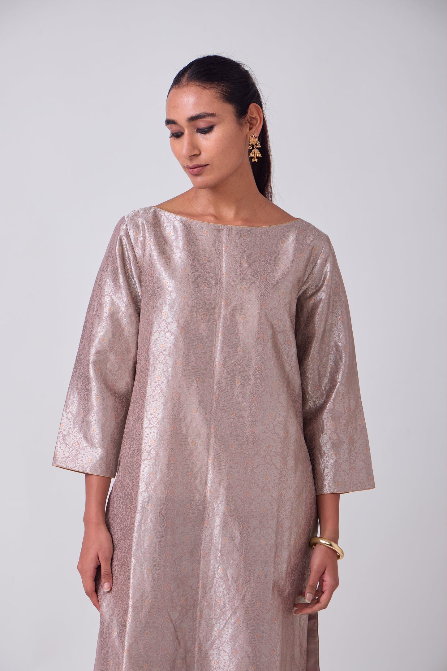 Kurta - Mauve Silk Brocade