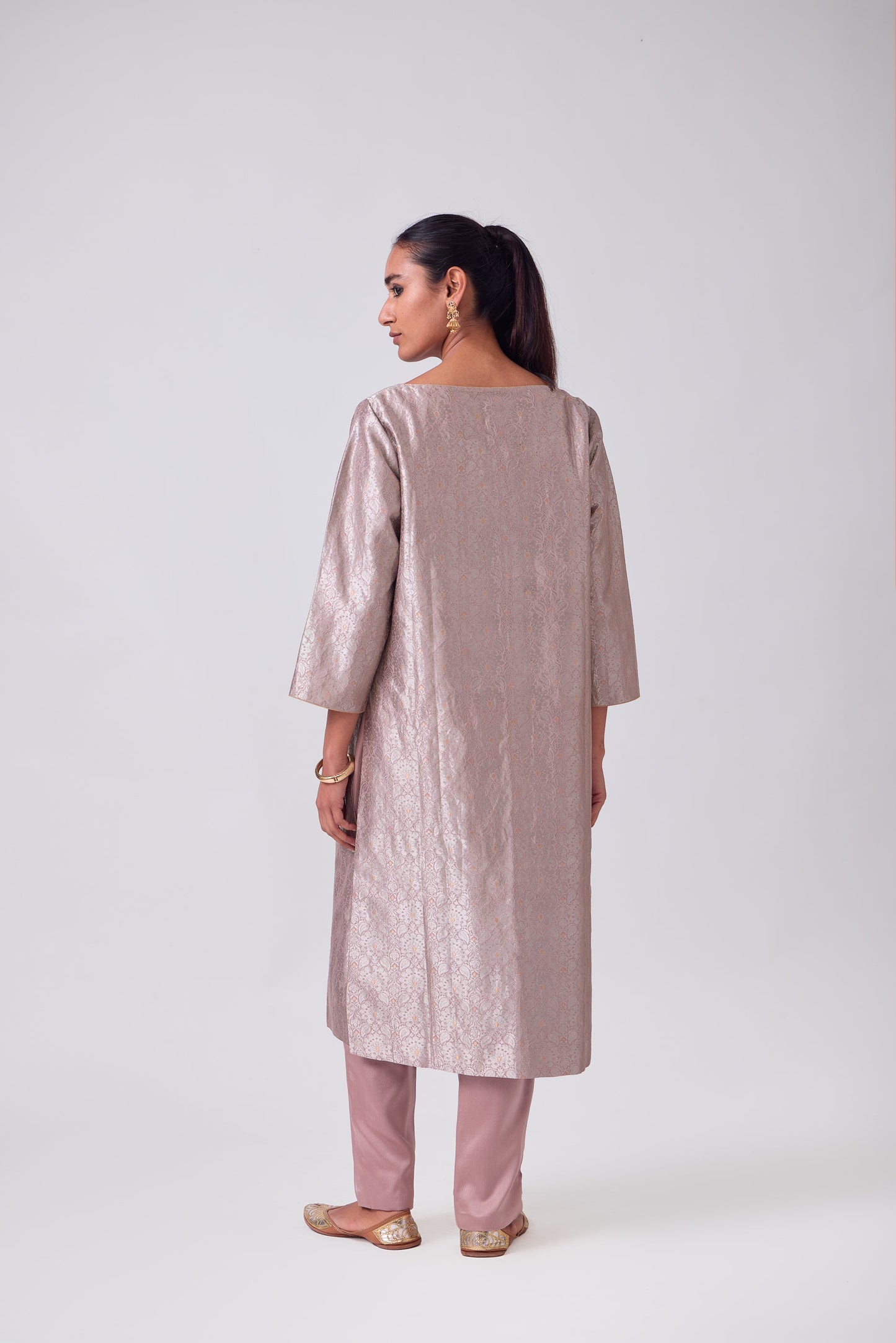 Kurta - Mauve Silk Brocade