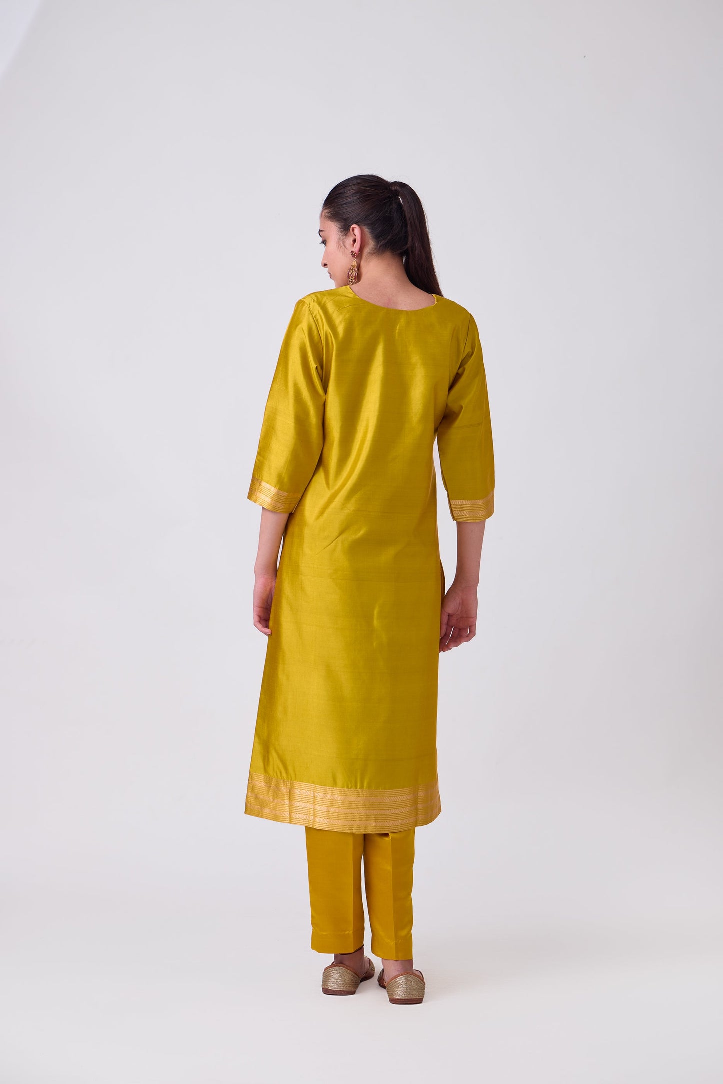 Kurta - Mustard plain kurta set