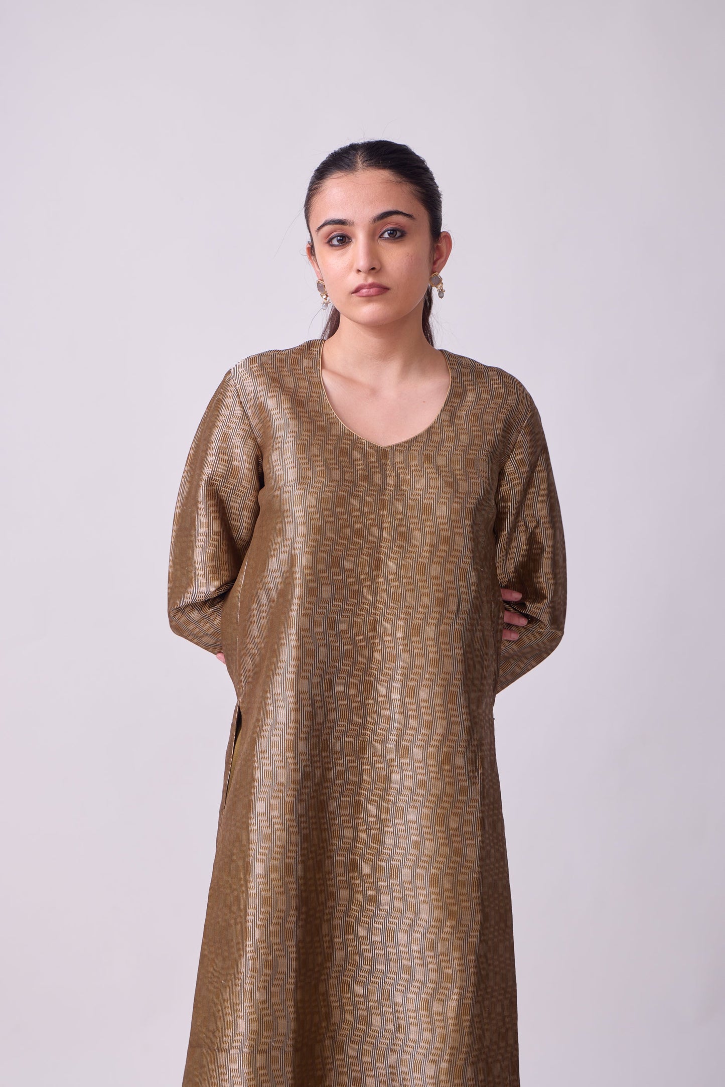 Kurta - Brown Silk Brocade