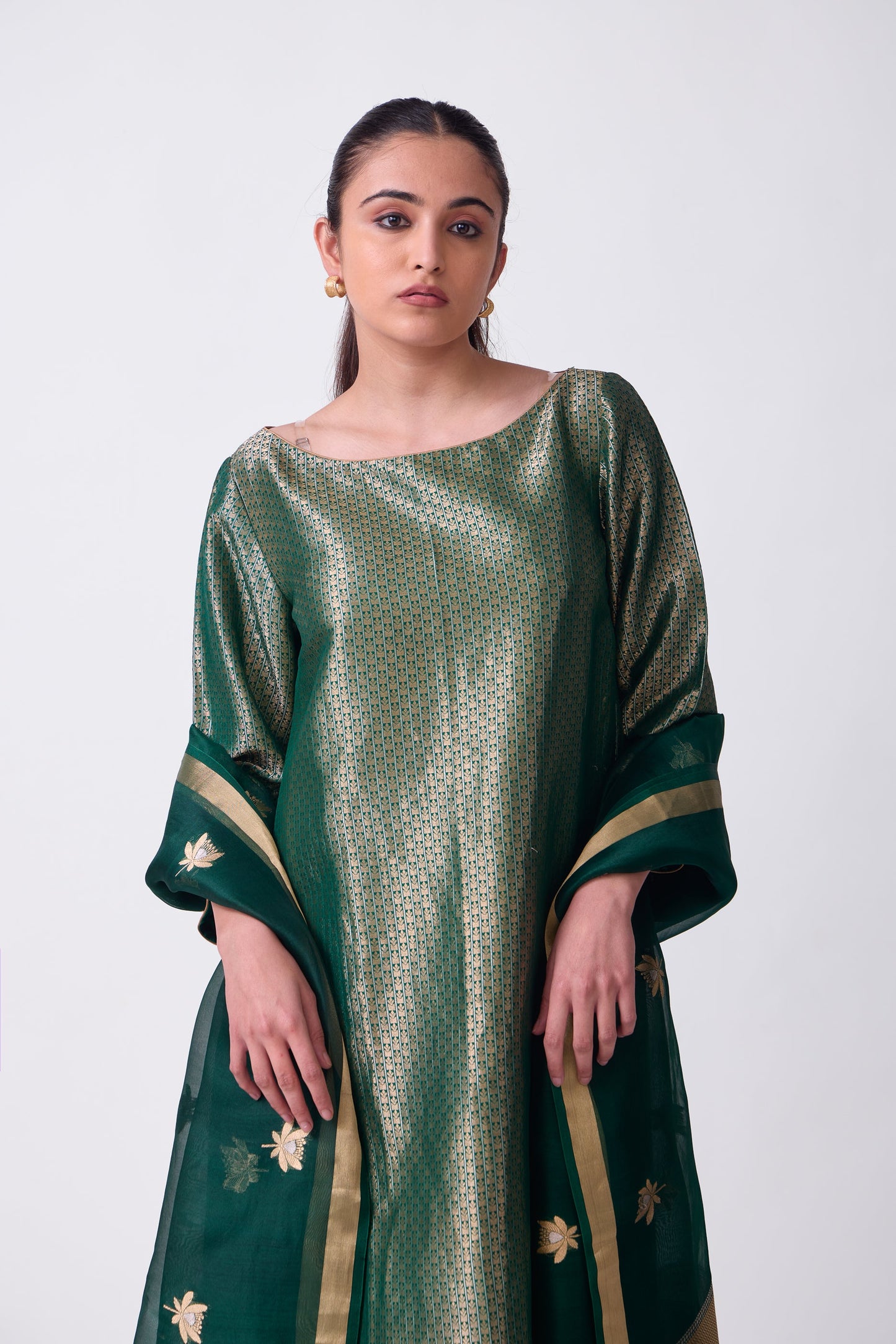 Kurta - Green Silk Brocade
