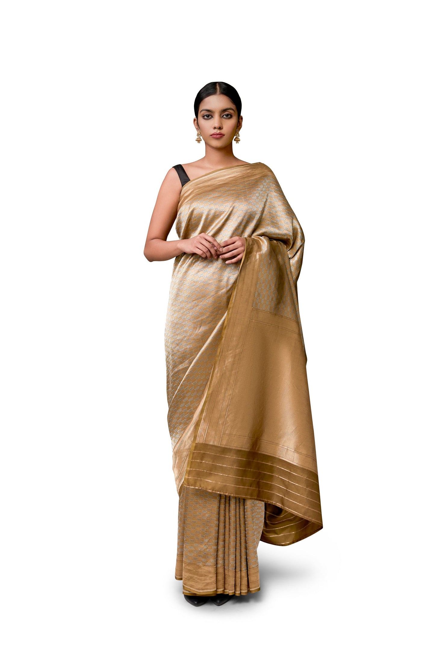 Dhari - Brown Gajji Satin