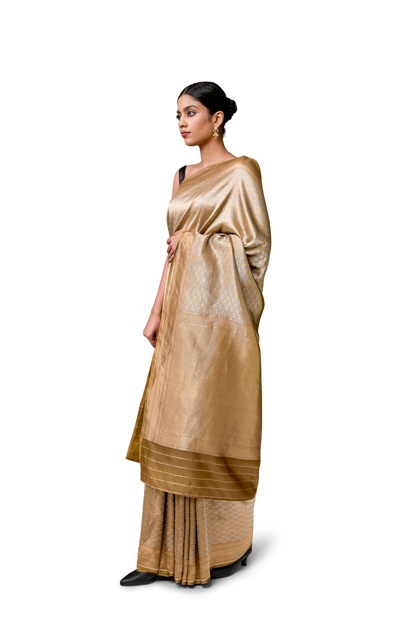 Dhari - Brown Gajji Satin