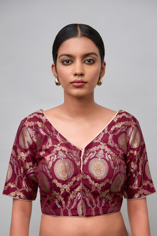 Blouse - Wine Katan Silk