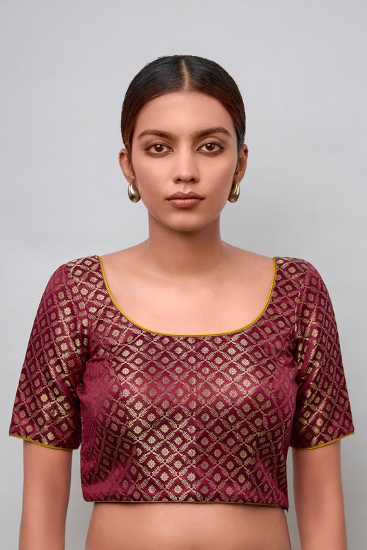 Blouse - Wine Katan Silk