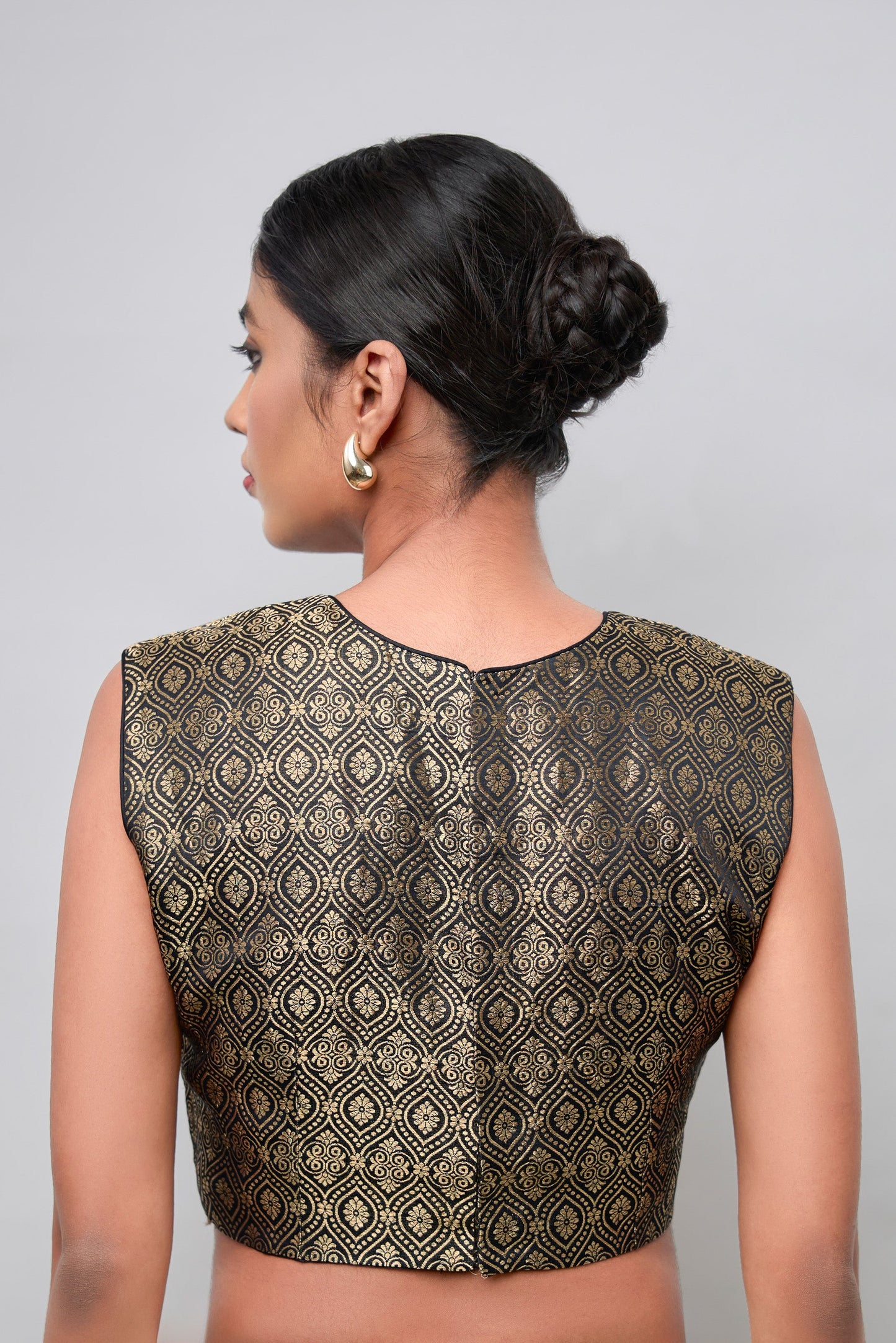 Blouse - Black Satin