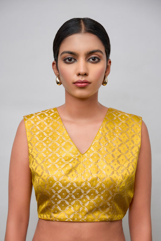 Blouse - Yellow Satin