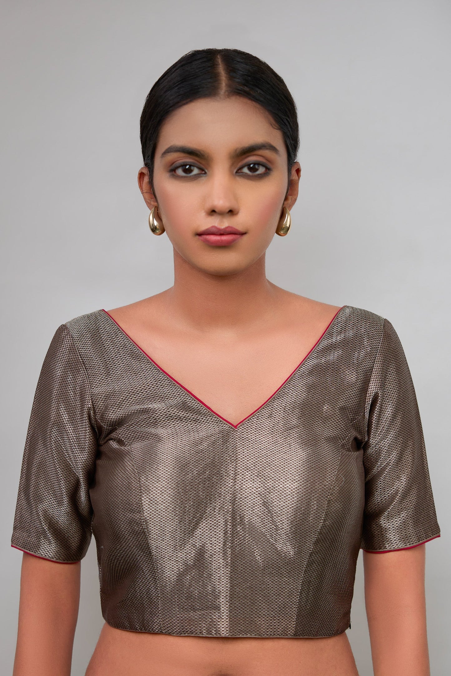 Blouse - Grey Satin