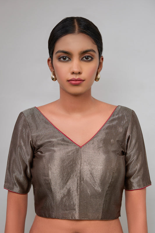 Blouse - Grey Satin