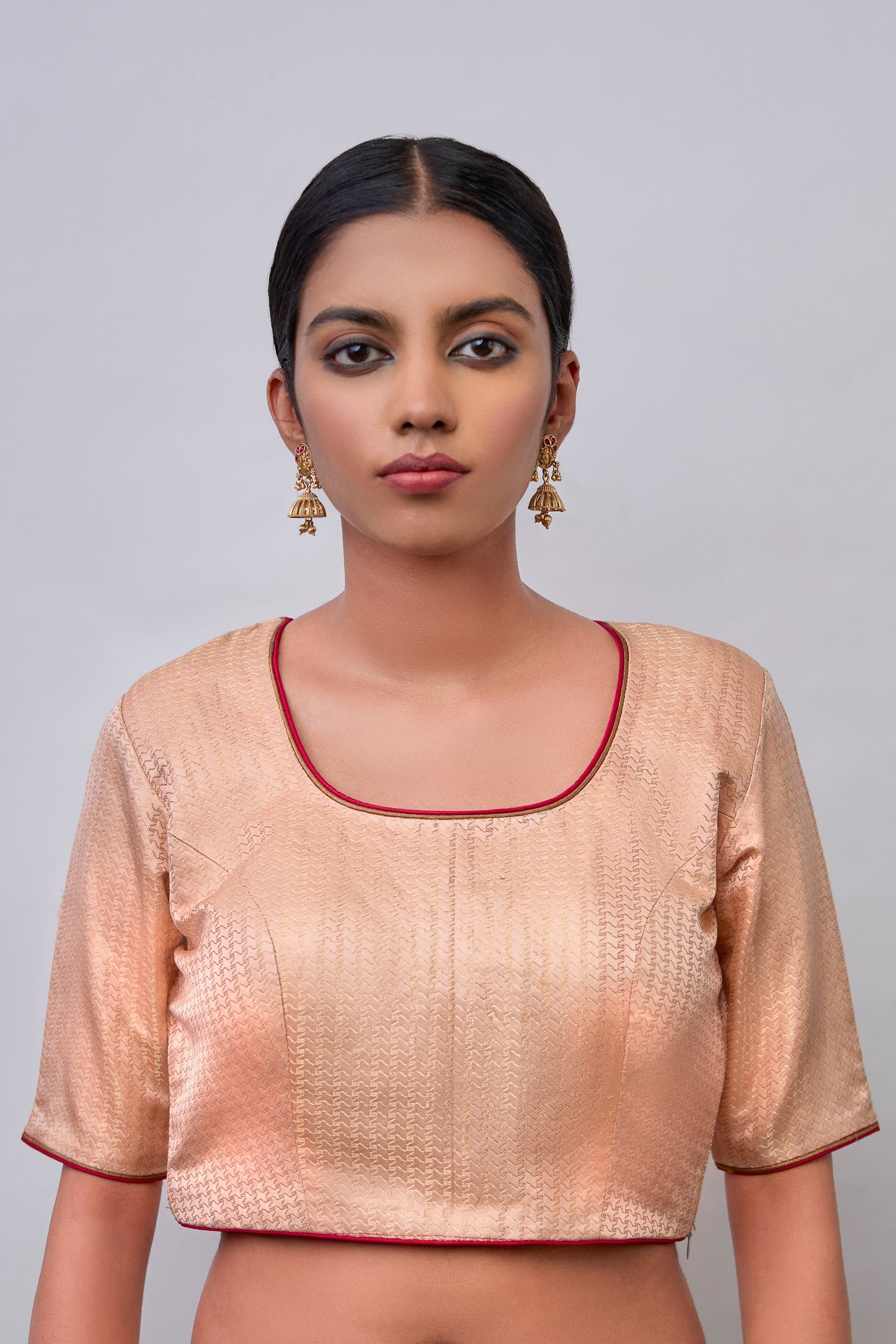 Blouse - Peach Satin
