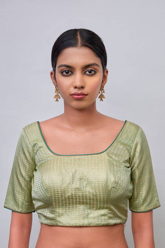 Blouse - Green Satin