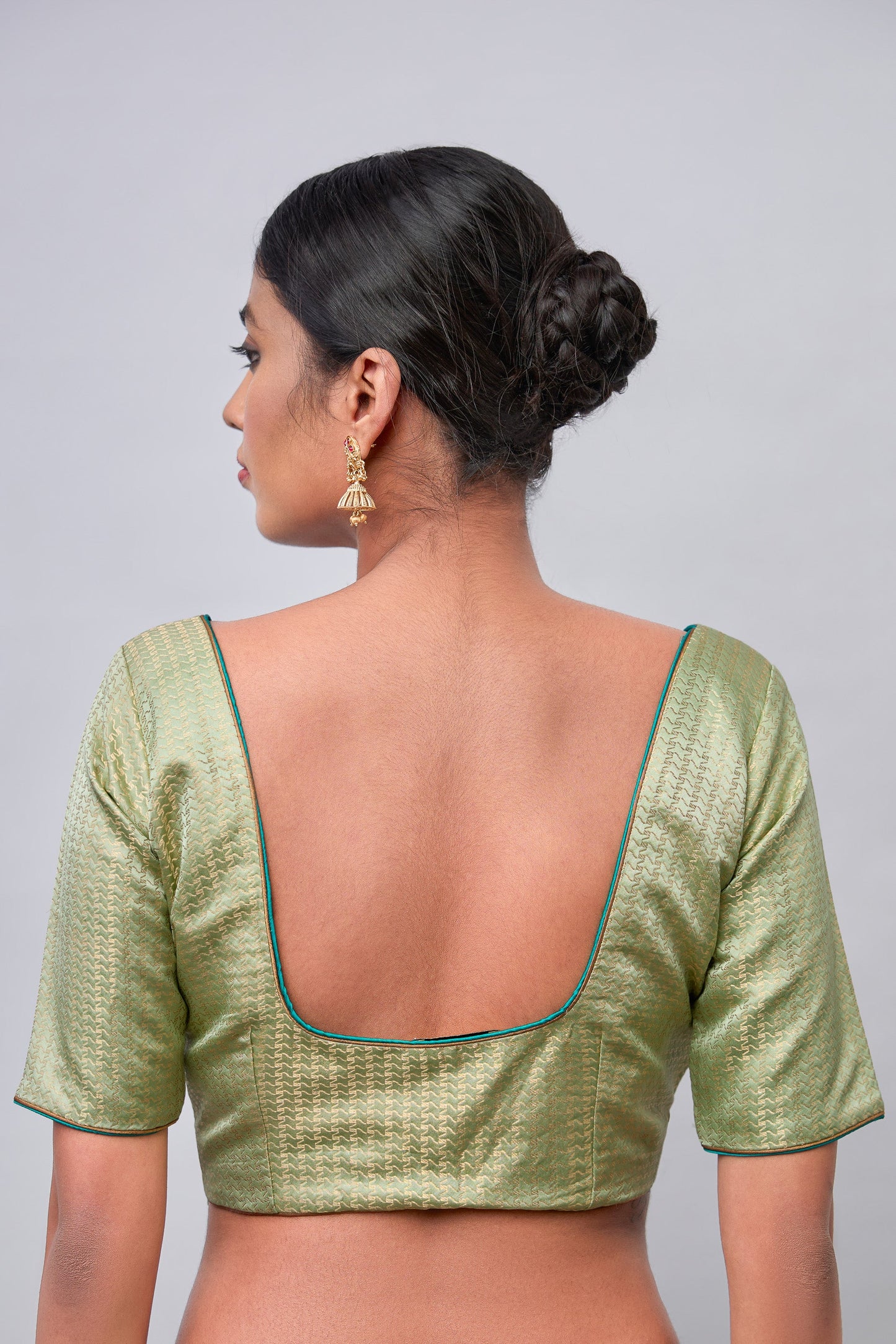 Blouse - Green Satin