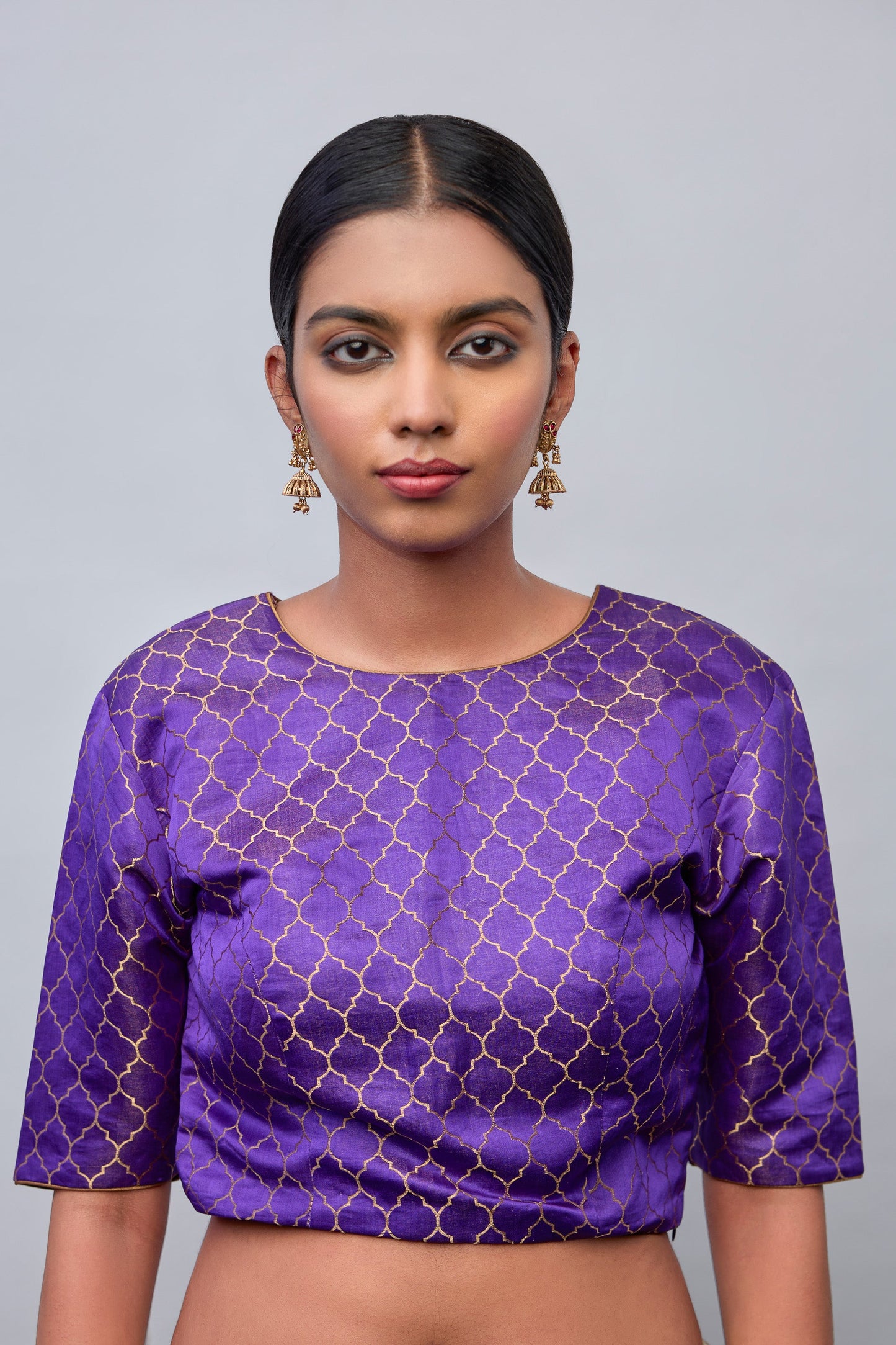 Blouse - Purple Satin