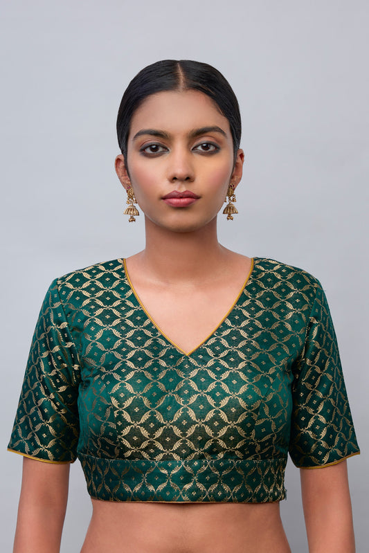 Blouse - Green Satin