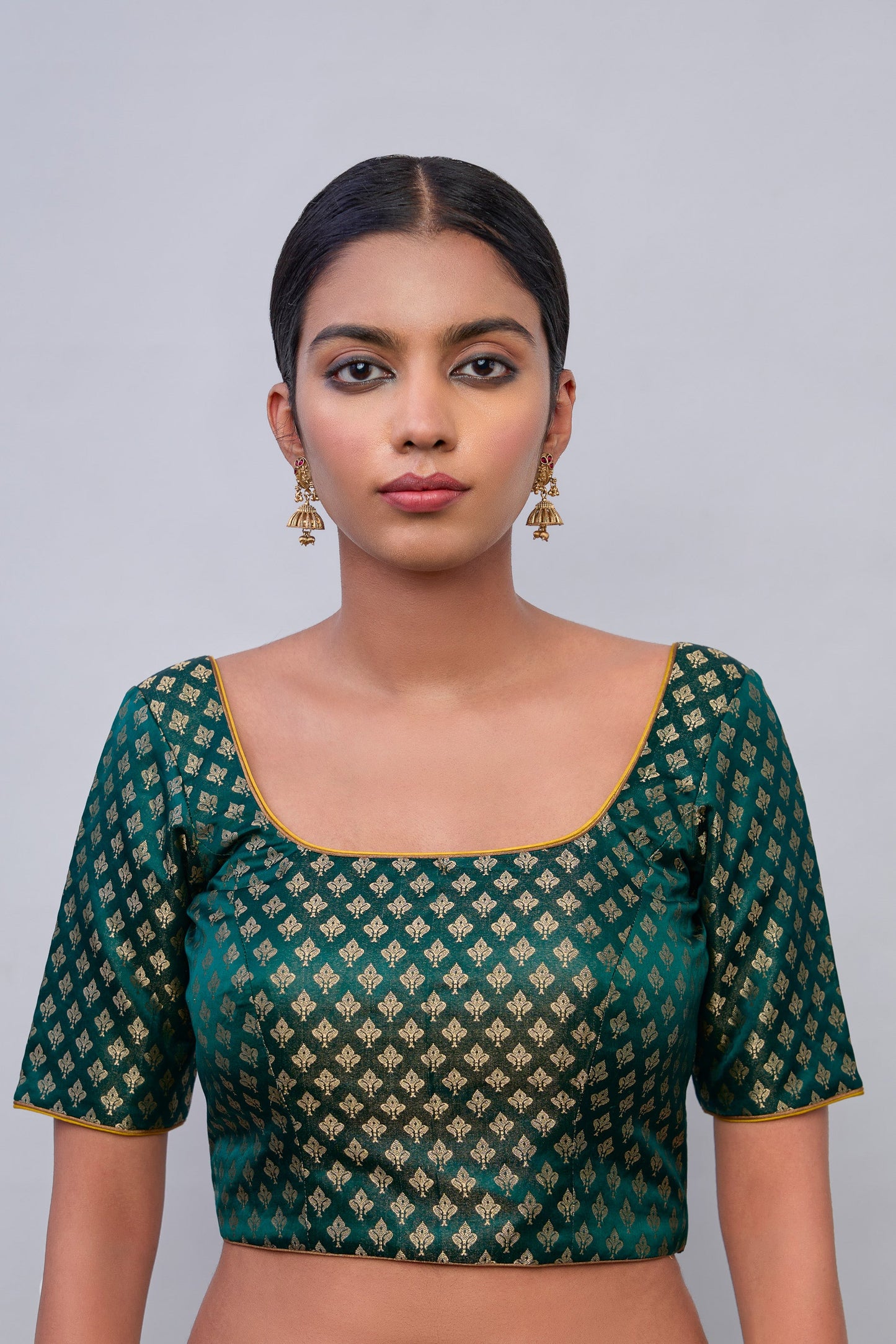 Blouse - Green Satin