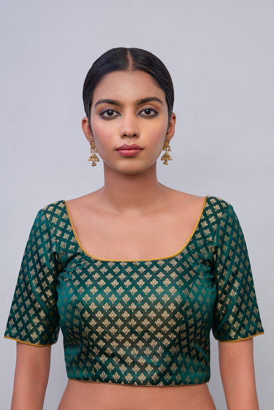 Blouse - Green Satin