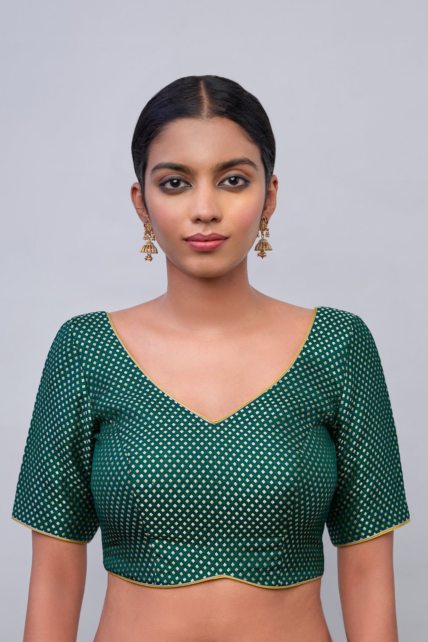 Blouse - Green Katan Silk