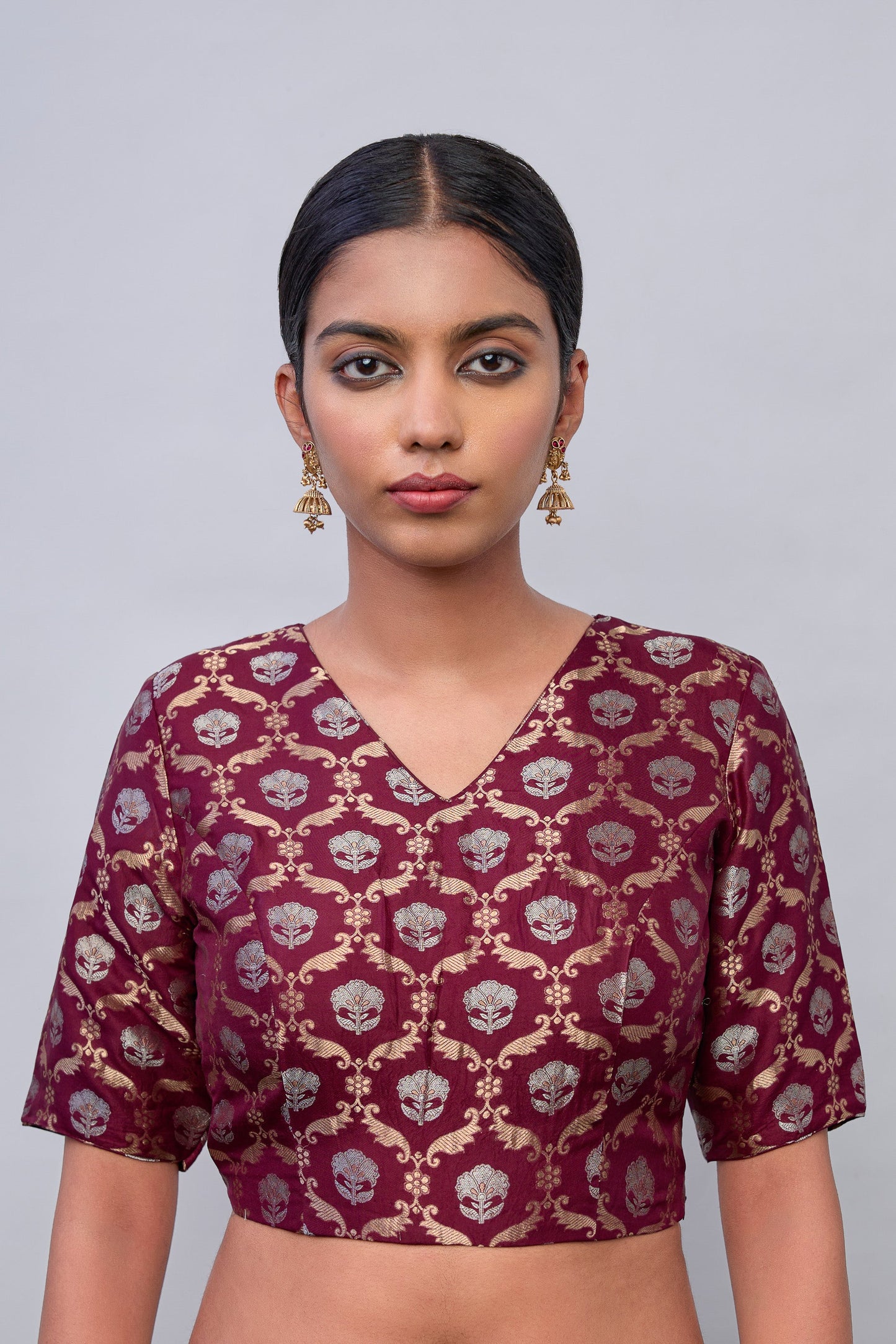 Blouse - Wine Katan Silk