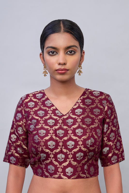 Blouse - Wine Katan Silk