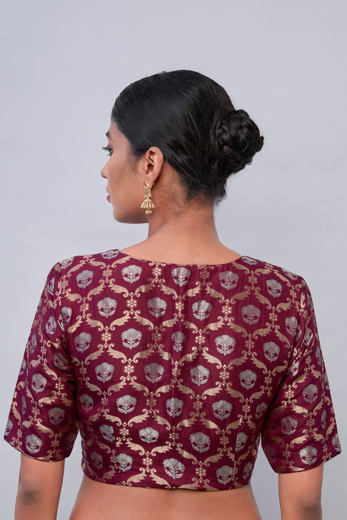 Blouse - Wine Katan Silk