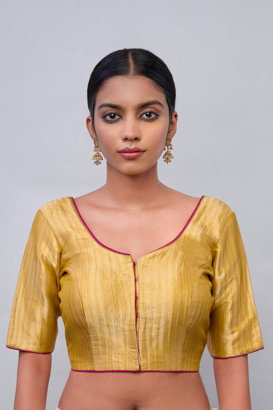 Blouse - Yellow Katan Silk