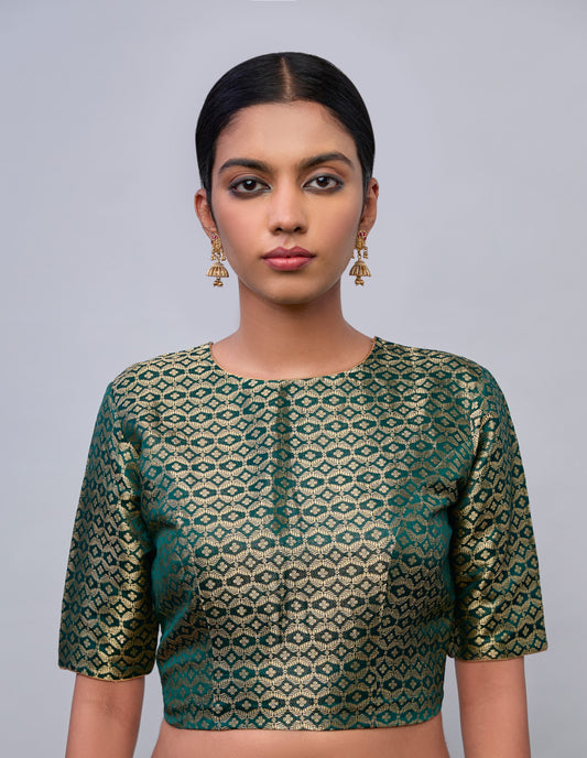 Blouse - Green Satin