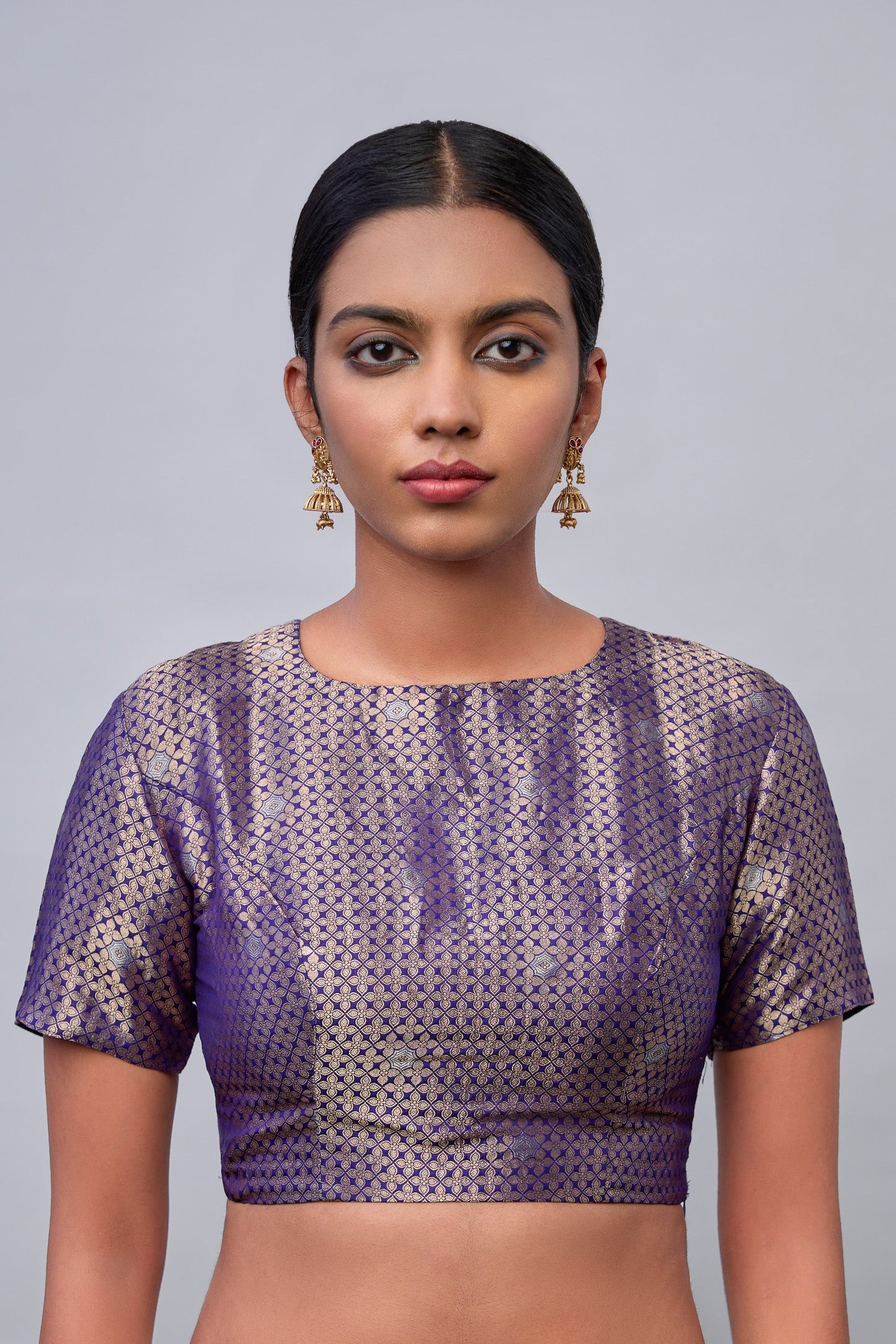 Blouse - Purple Katan Silk