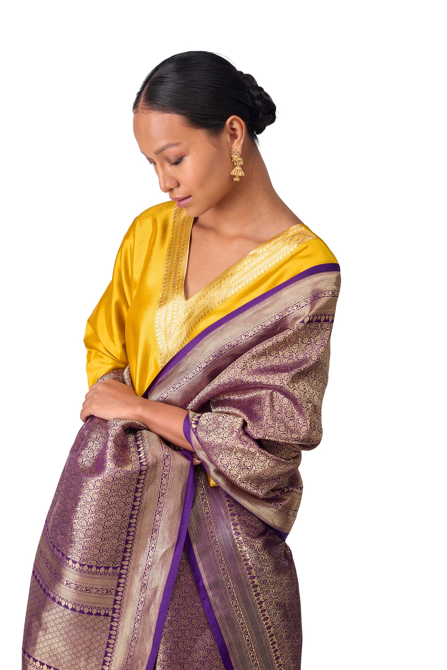 Purple Silk Dupatta