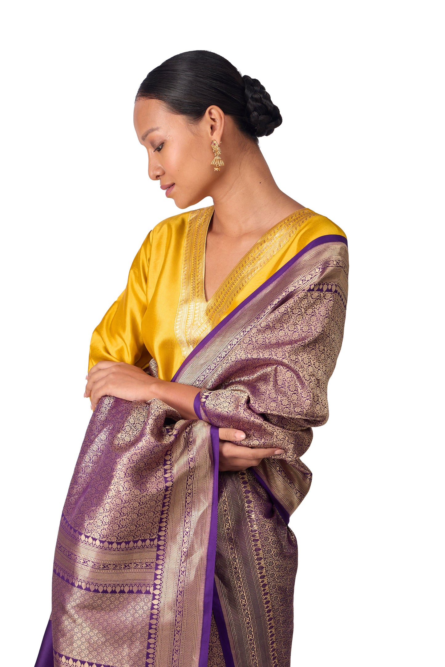 Purple Silk Dupatta