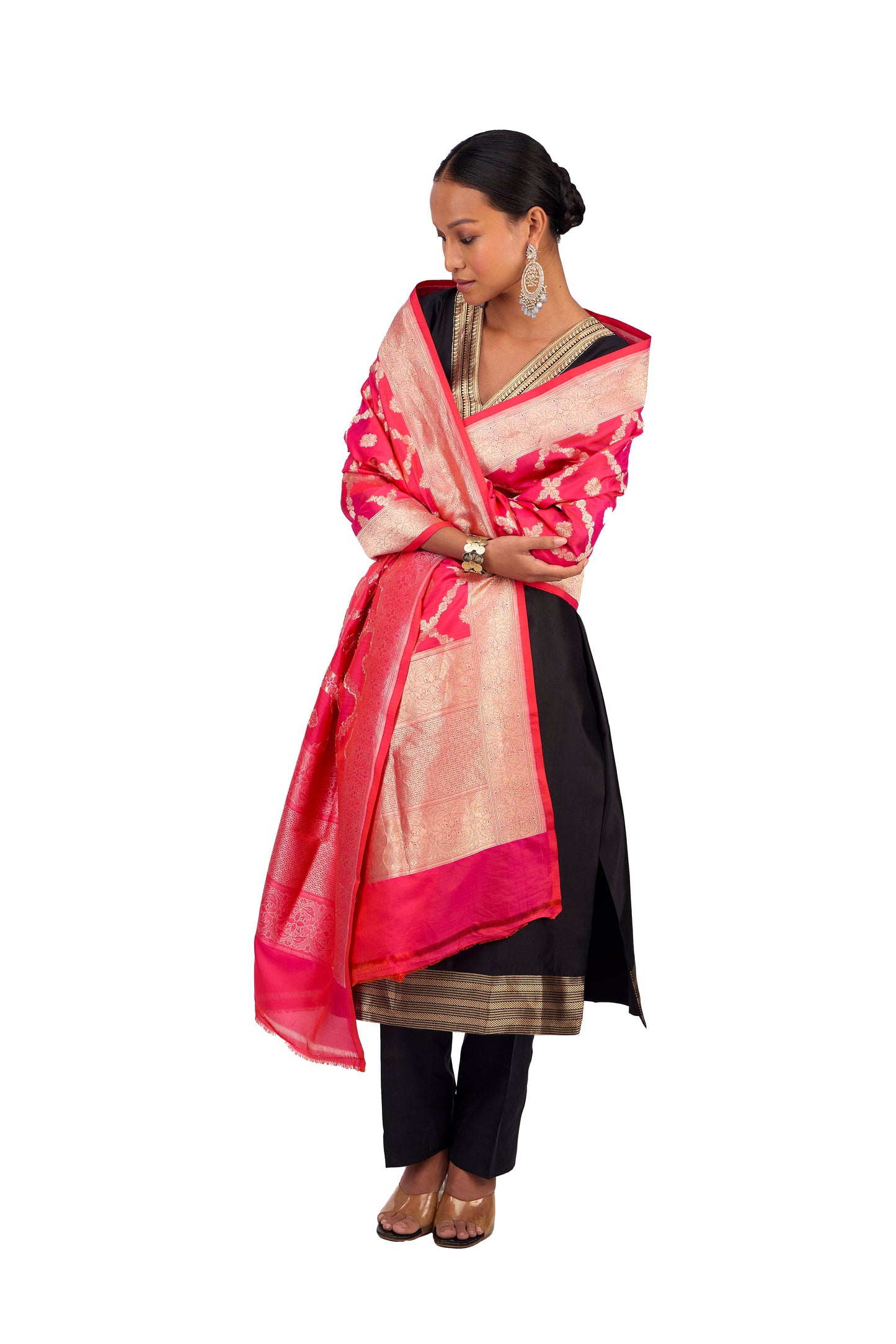 Rani Katan silk Jaal Dupatta