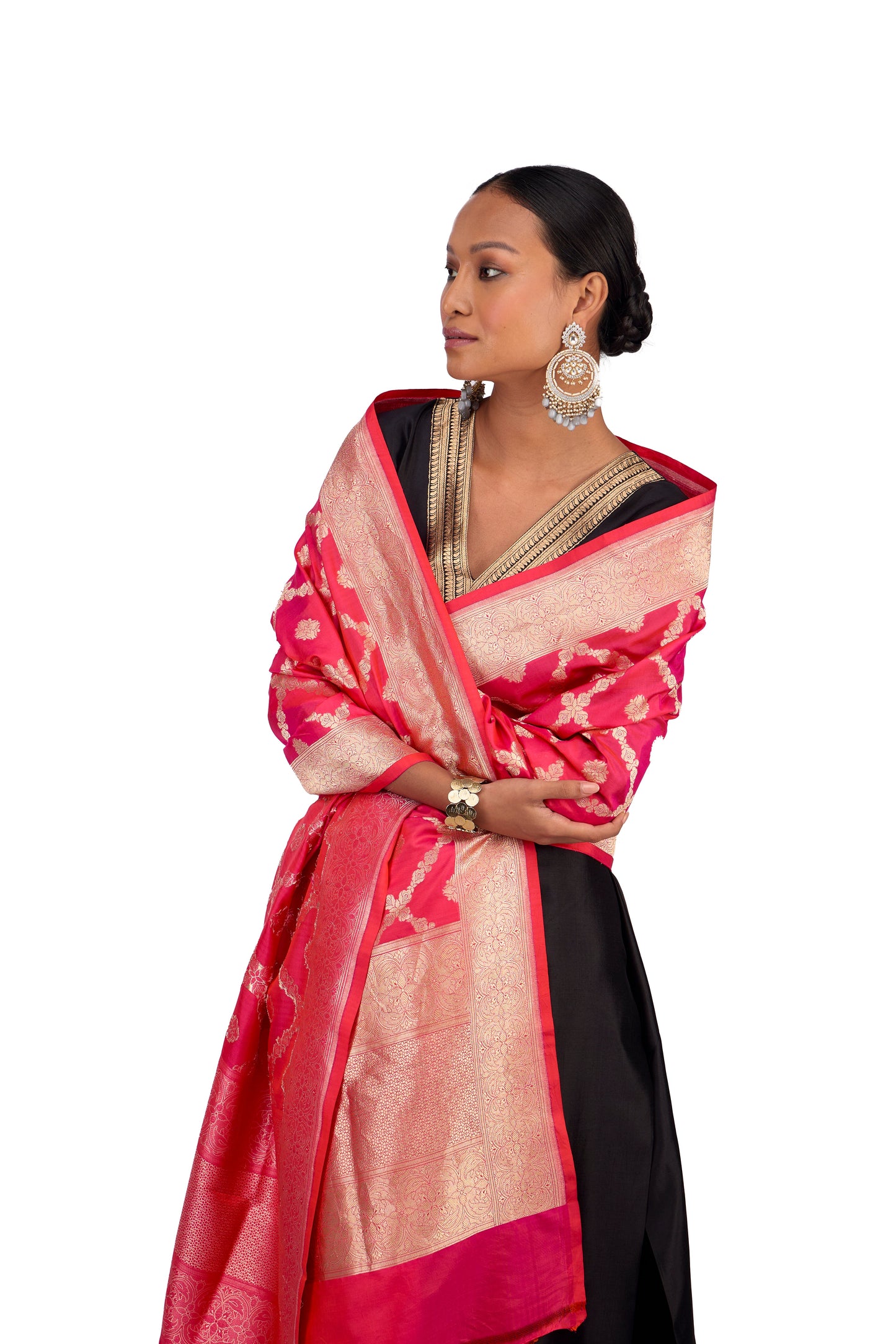 Shot Rani Katan silk Jaal Dupatta
