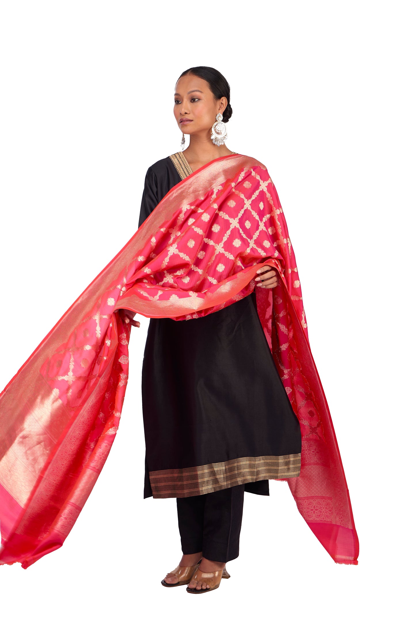 Shot Rani Katan silk Jaal Dupatta