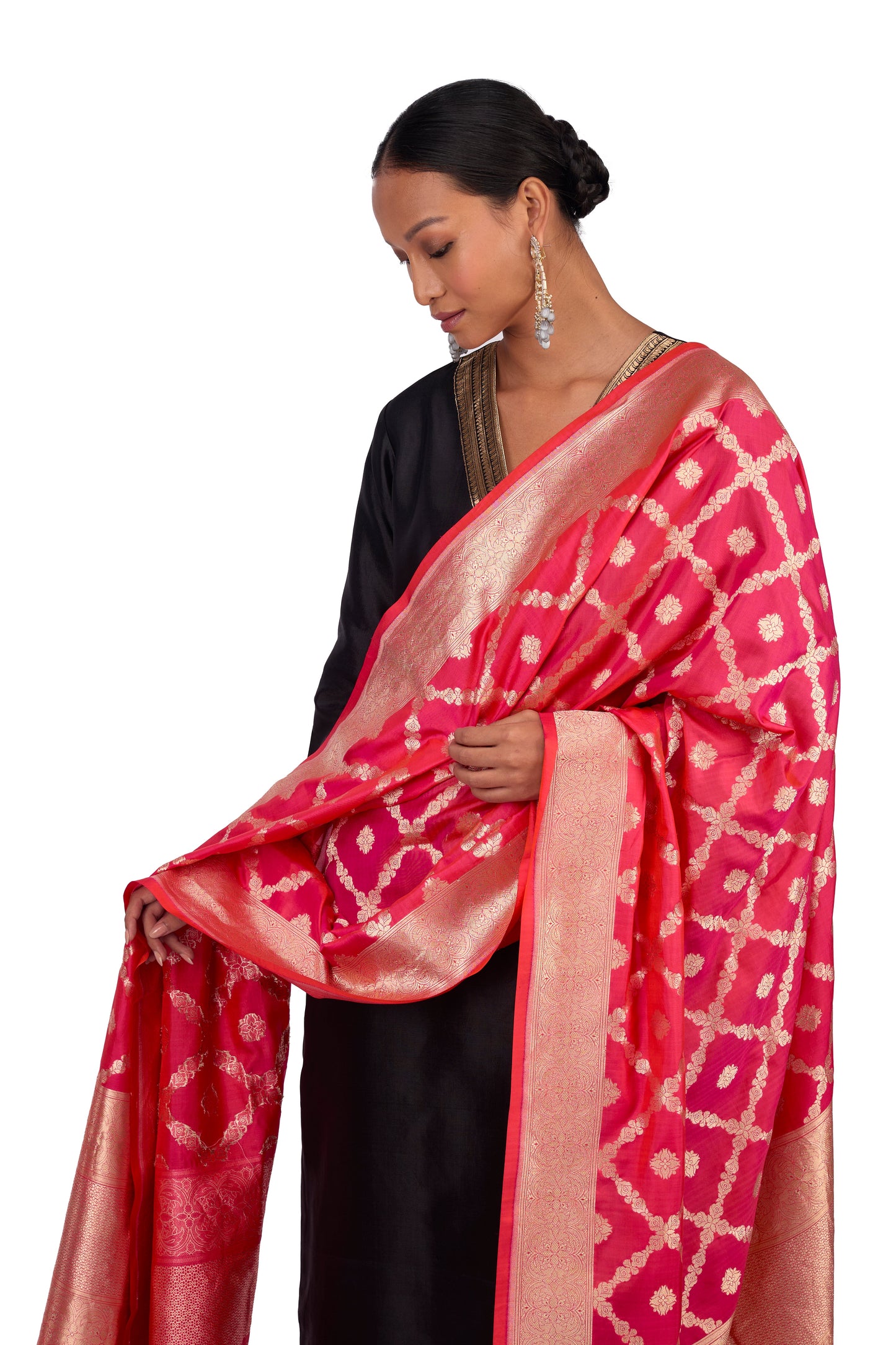 Rani Katan silk Jaal Dupatta