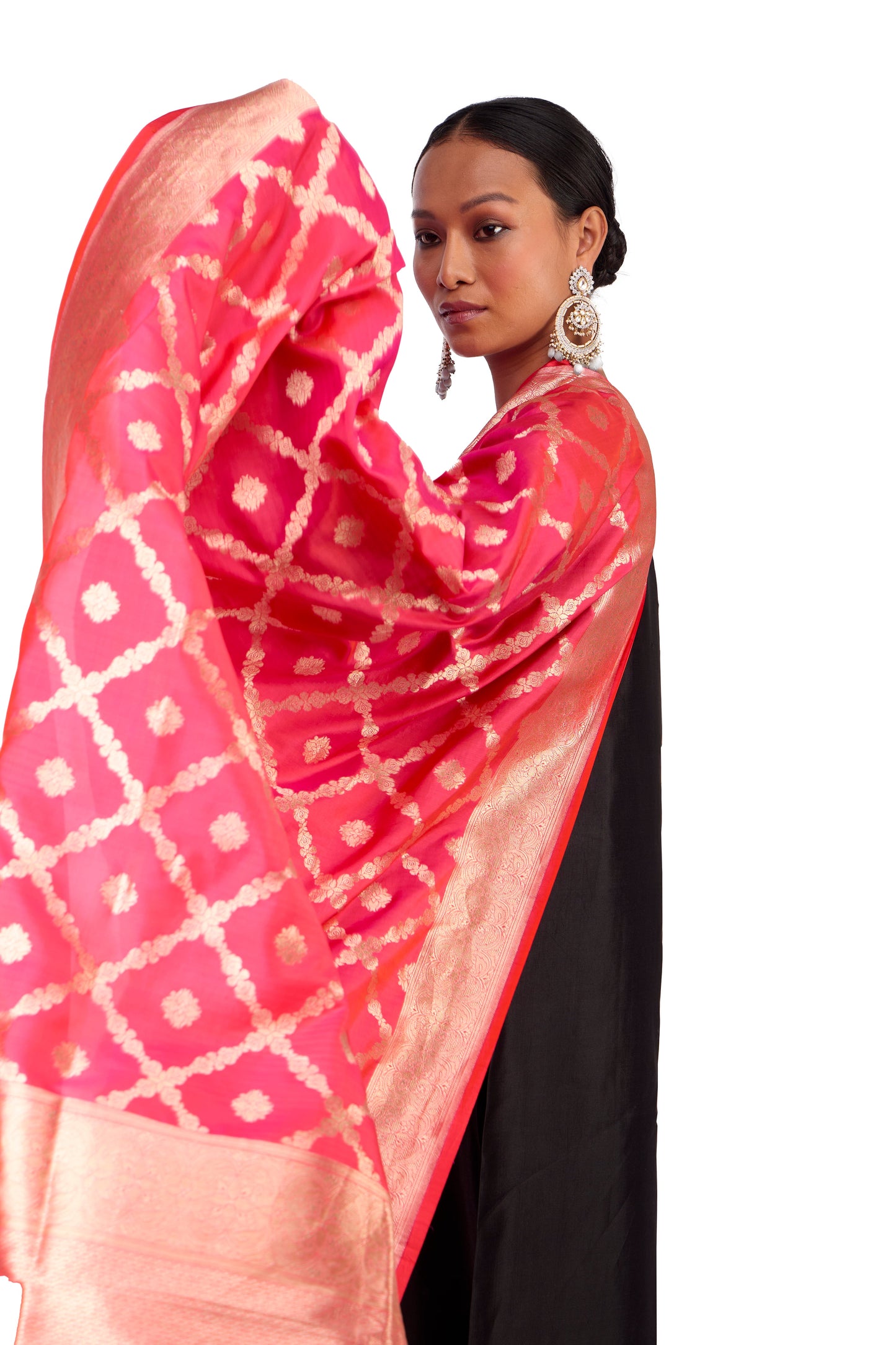 Rani Katan silk Jaal Dupatta