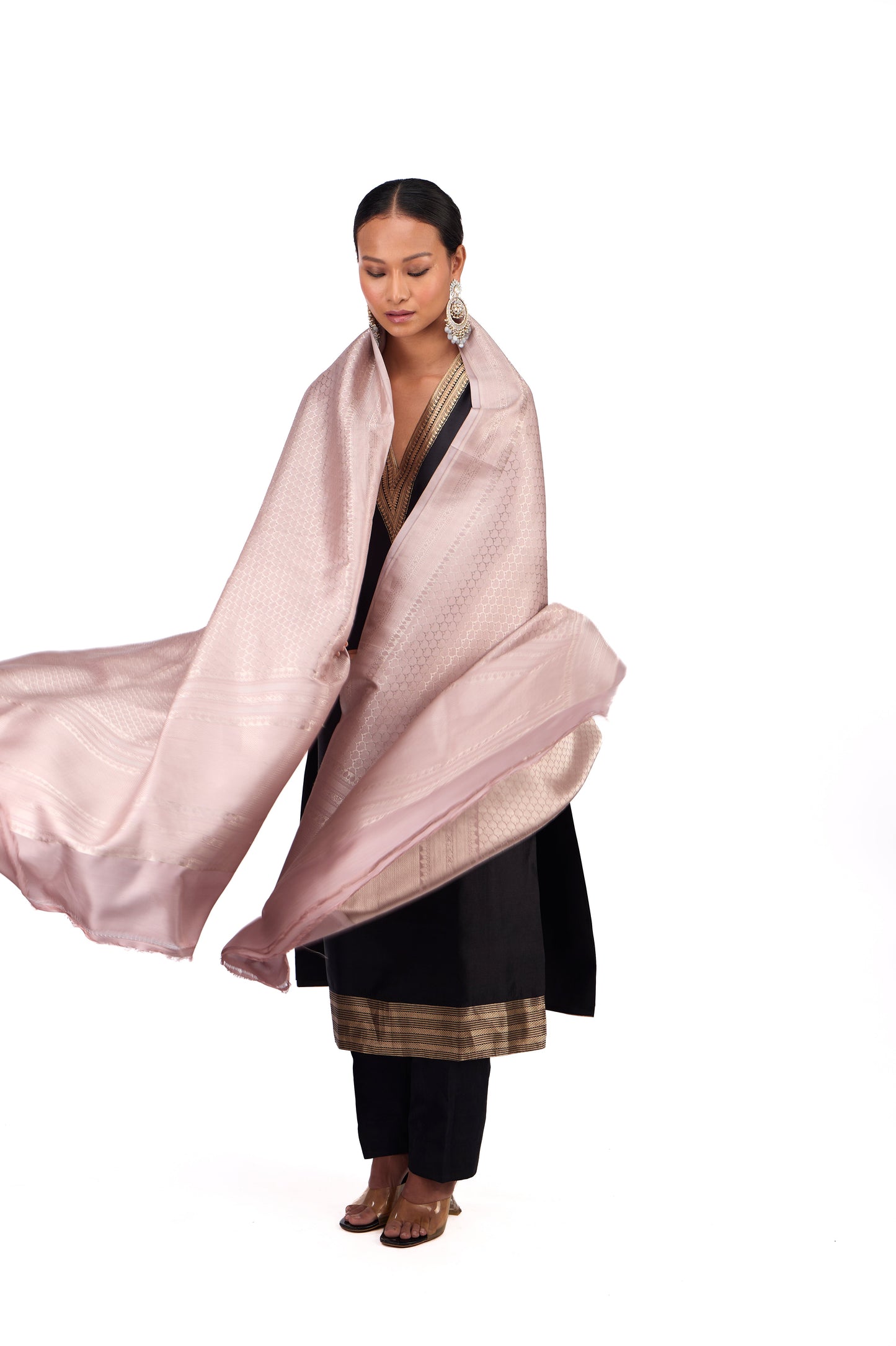 Mauve Katan Silk Dupatta