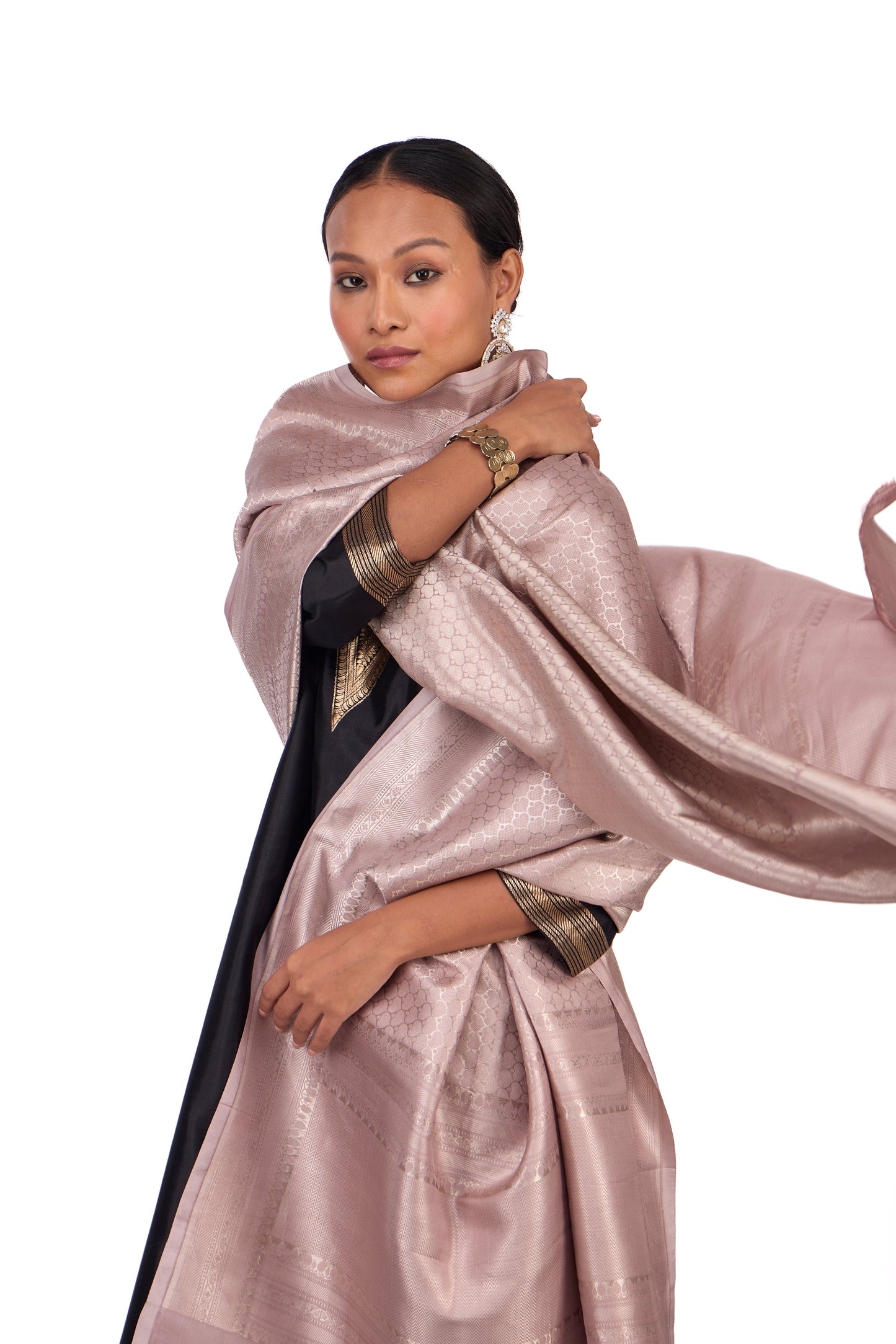 Mauve Katan Silk Dupatta