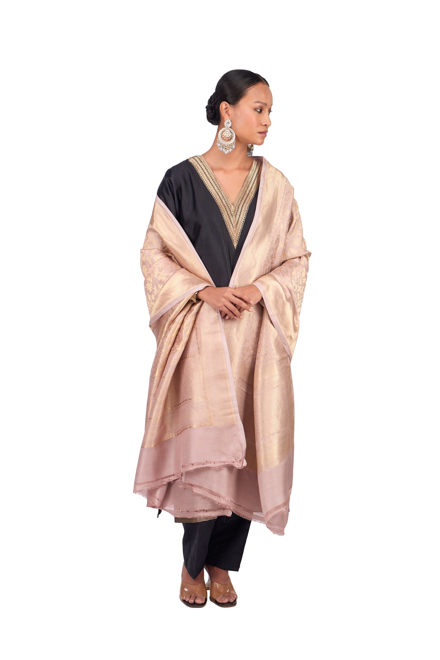 Dusty Pink Silk Dupatta