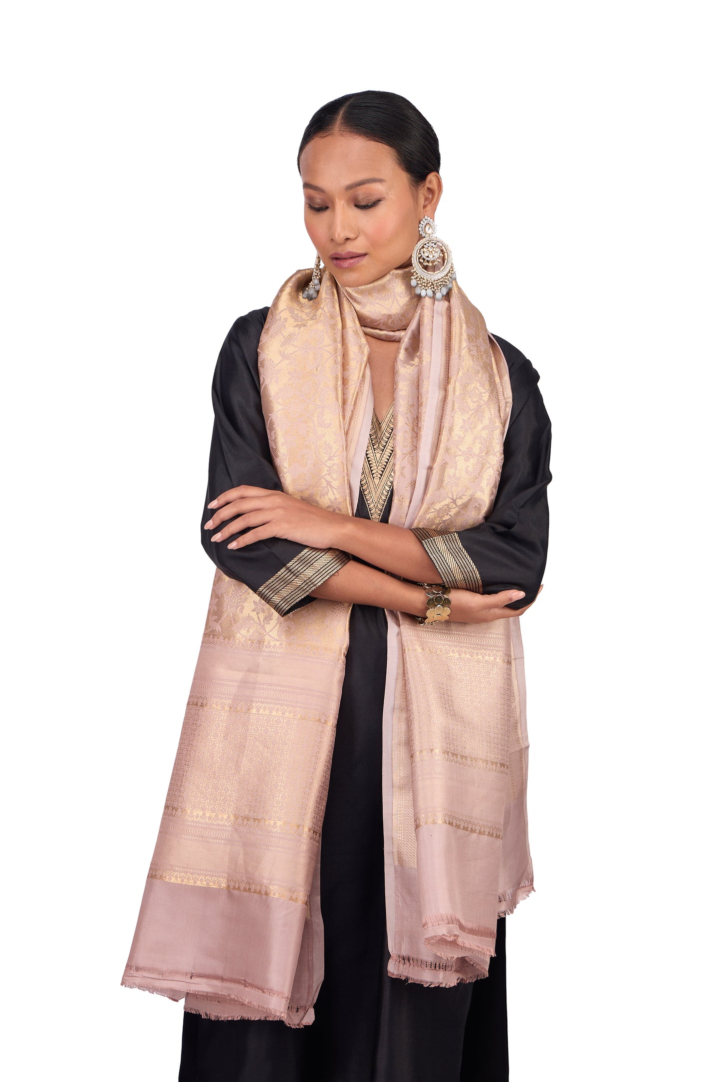Dusty Pink Silk Dupatta