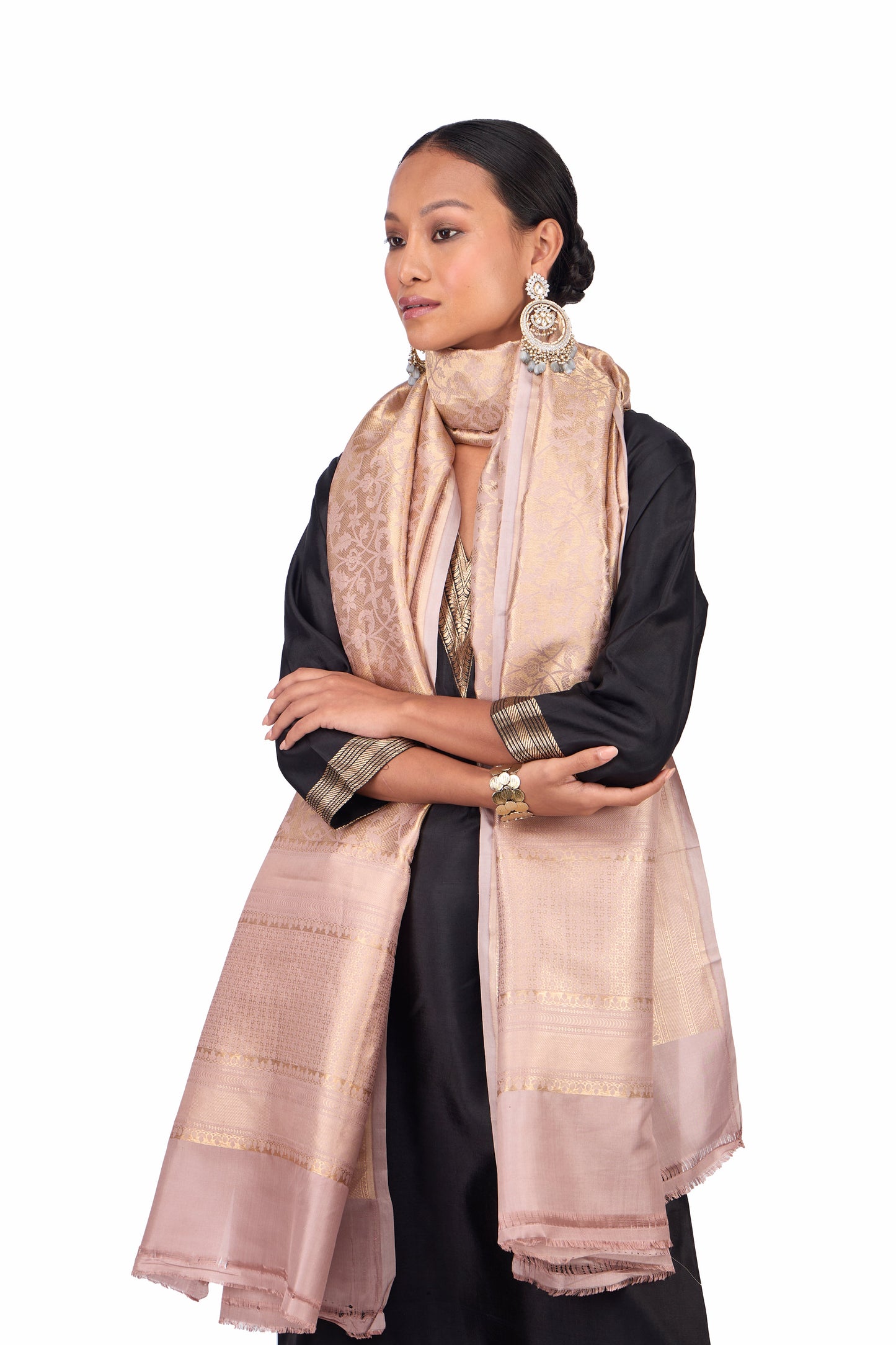 Dusty Pink Silk Dupatta
