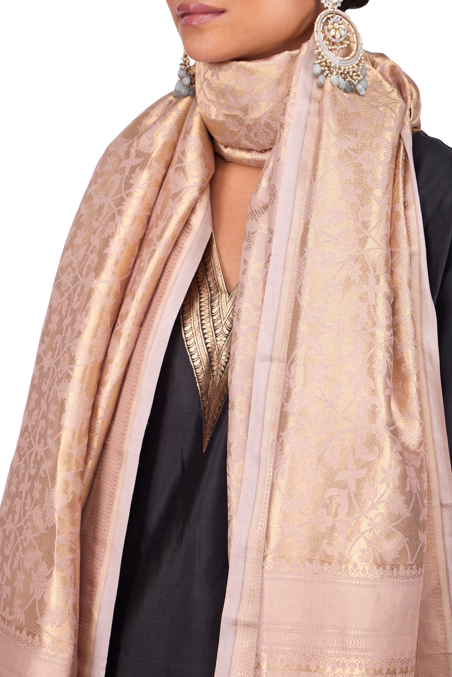 Dusty Pink Silk Dupatta