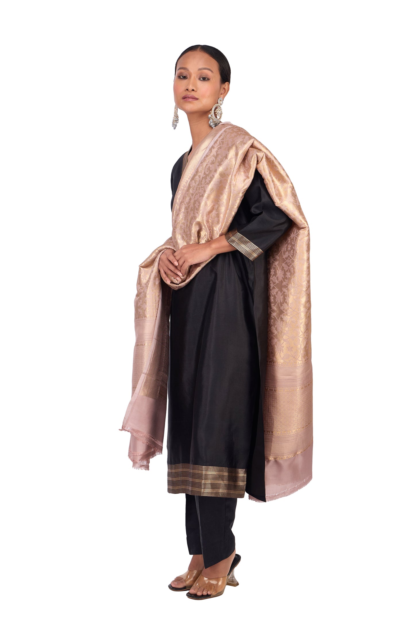 Dusty Pink Silk Dupatta