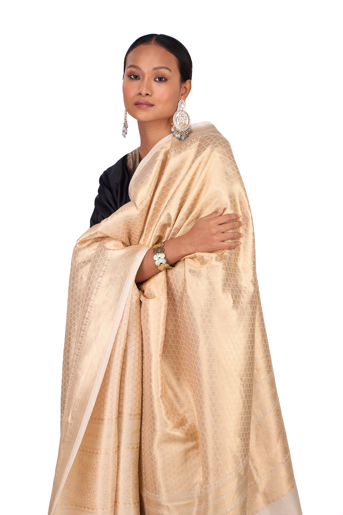 Cream Katan Silk Dupatta