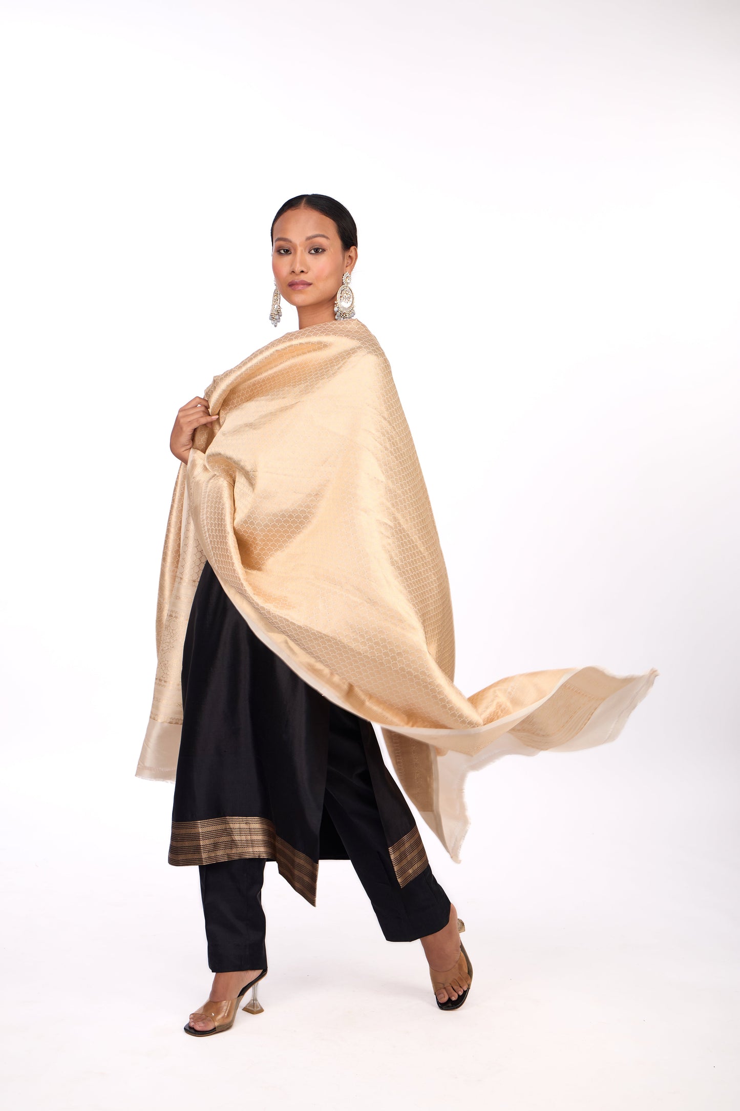 Cream Katan Silk Dupatta