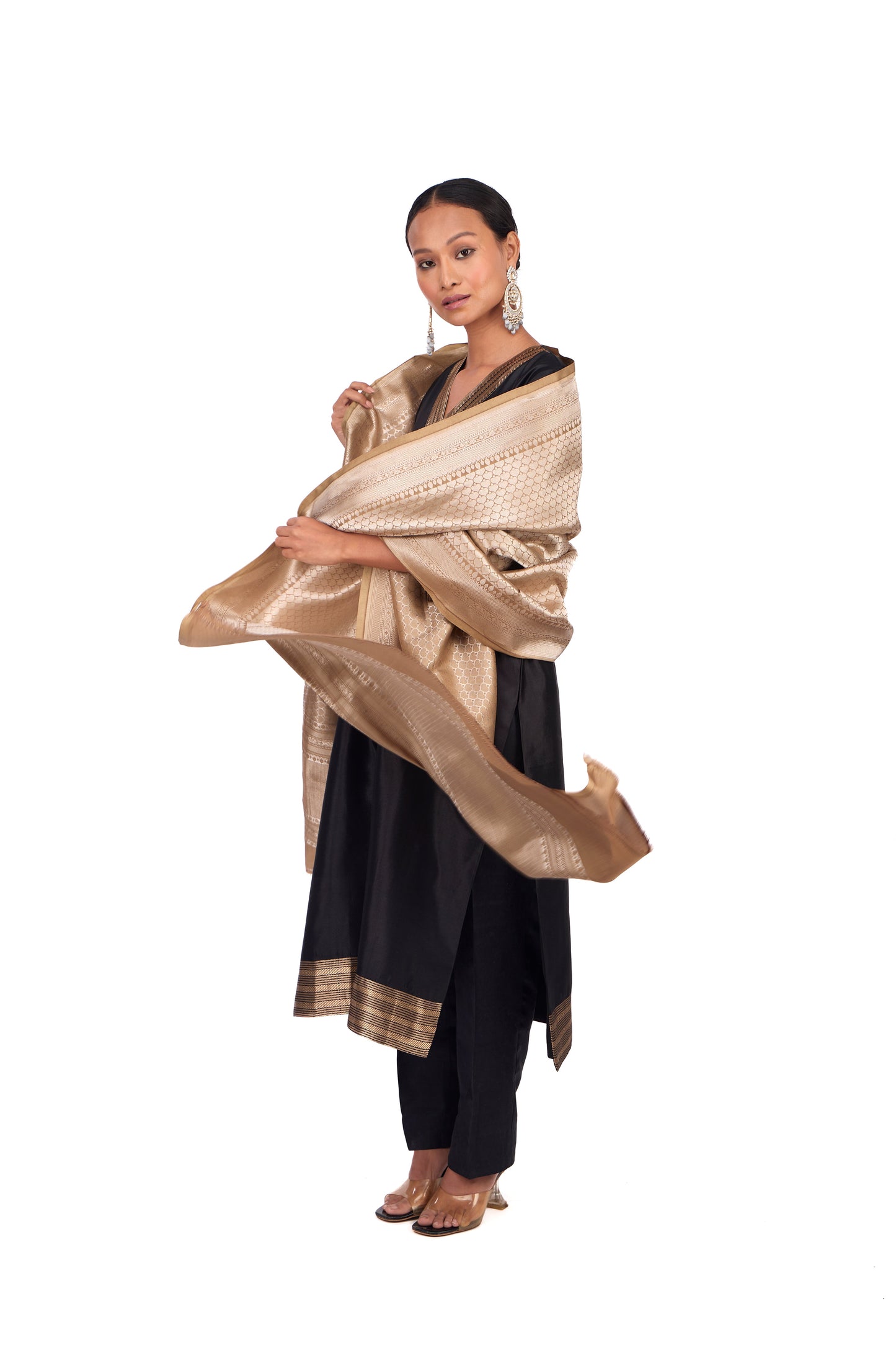 Brown Katan Silk Dupatta