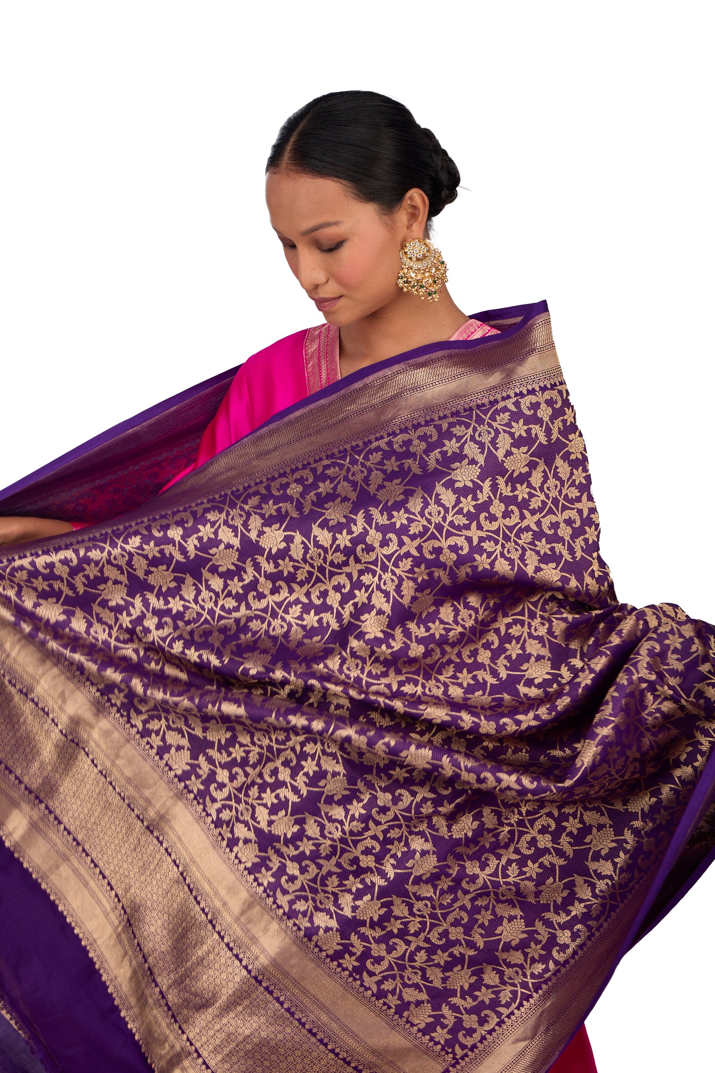 Purple Silk Dupatta